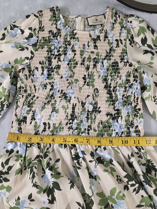 Tuckernuck English Ivy Floral Long-Sleeve  Maxi Dress in Cream and Green Size XS - Picture 6 of 7